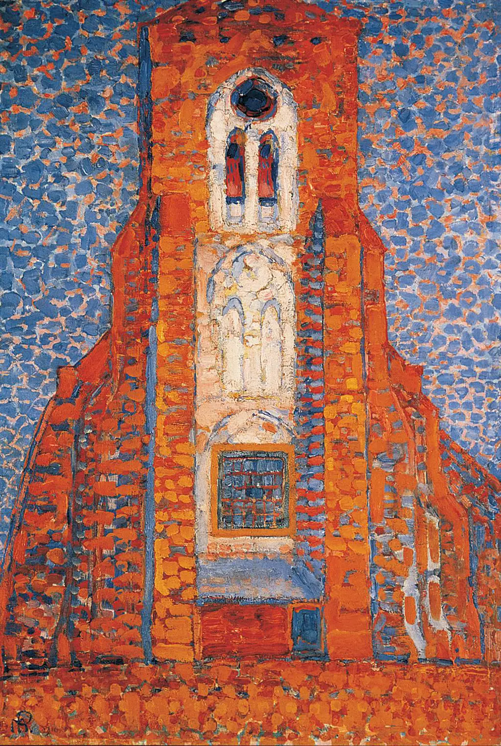 Sun, Church in Zeeland, Zoutelande Church Facade in Detail Piet Mondrian
